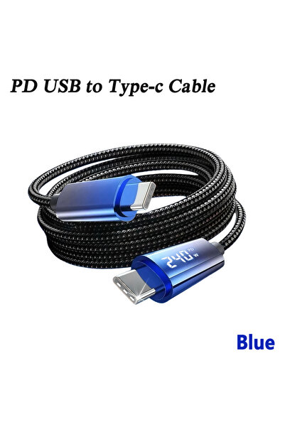 Choice كابل USB-C أزرق اللون لهاتف آيفون 17 برو ماكس، شحن سريع PD بقوة 240 وا...