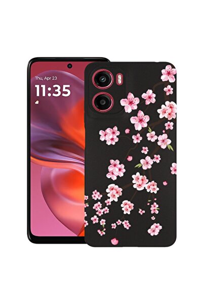 bestcase Θήκη για Motorola Moto E15 / Moto G05, Ιαπωνικό δέντρο κερασιάς, Λεπ...