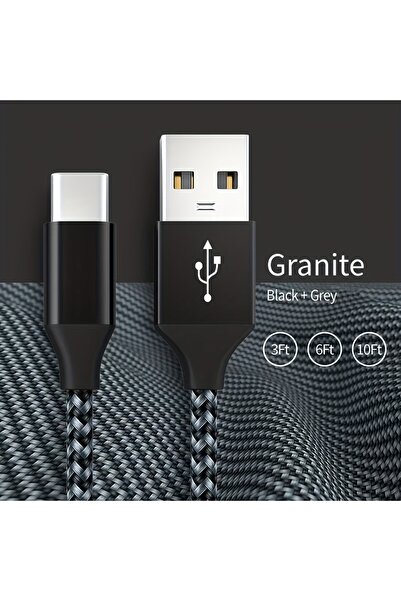 Choice3 كابل LAIHONEN رمادي اللون بطول 3 متر، قطعة واحدة، USB A إلى USB C، كا...
