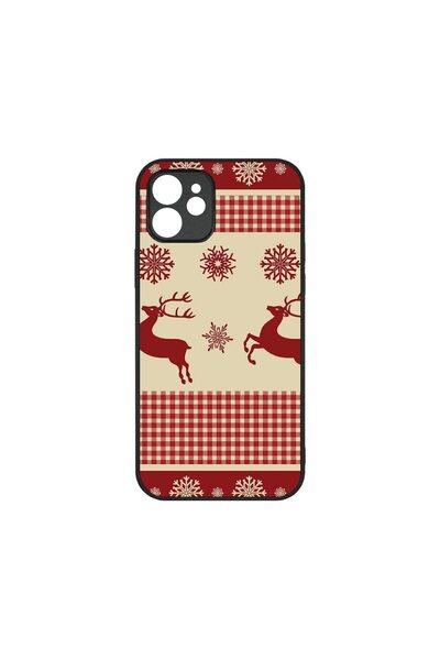 bestcase Λεπτή Γυάλινη Θήκη, Συμβατή με Apple iPhone 12, Χριστουγεννιάτικο Σχ...