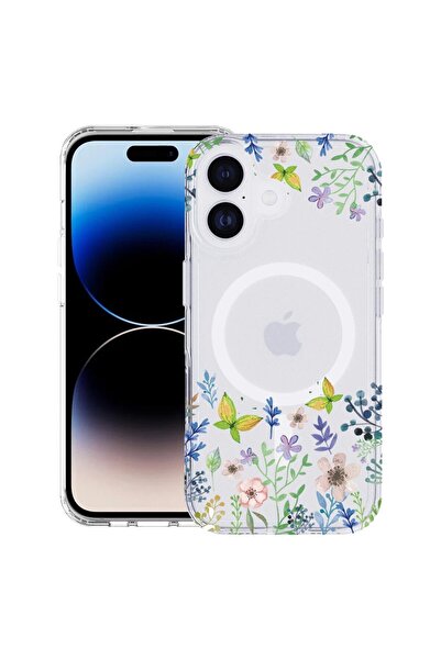 bestcase Husă pentru Apple iPhone 17 cu Design Fluturi și Flori, Mag Anti Sho...