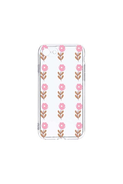 bestcase Husa Clear Silicon 2MM, Compatibila Cu Apple iPhone SE 2, Flowers Pa...