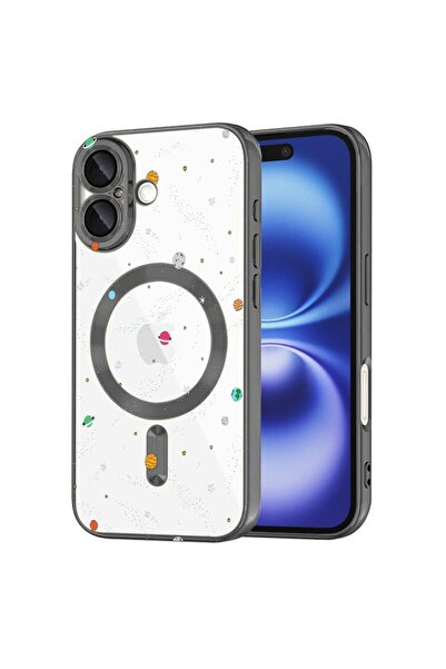 bestcase Husa Luxury MagSafe, Compatibila Apple iPhone 16, Planete si galaxie...