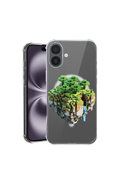 bestcase Husa pentru Apple iPhone 16, MagSafe Anti Shock, Minecraft, Protecti...