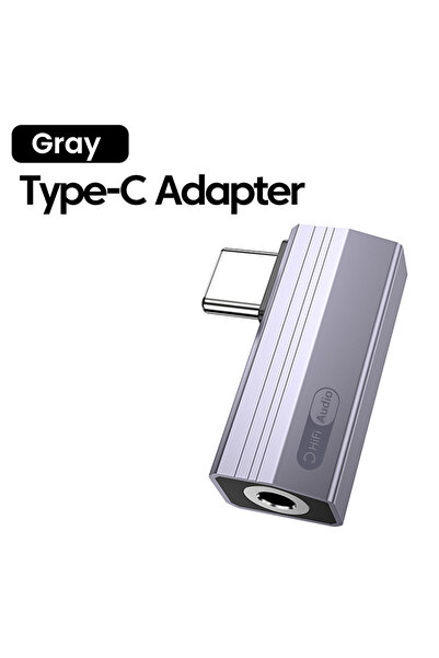 Choice Type C to 3.5mm-Gray USB Audio Adapter USB A/Type-C to 3.5mm Jack Elbo...