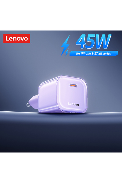 choice2 شاحن لينوفو بنفسجي 45 واط بتقنية GaN للشحن السريع PD3.0 PPS QC4.0 USB...