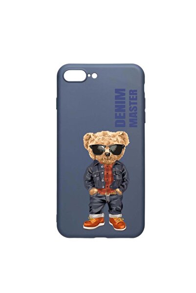bestcase Husa Silicon, Compatibila Cu Apple iPhone 8 Plus / 7 Plus, Denim Mas...