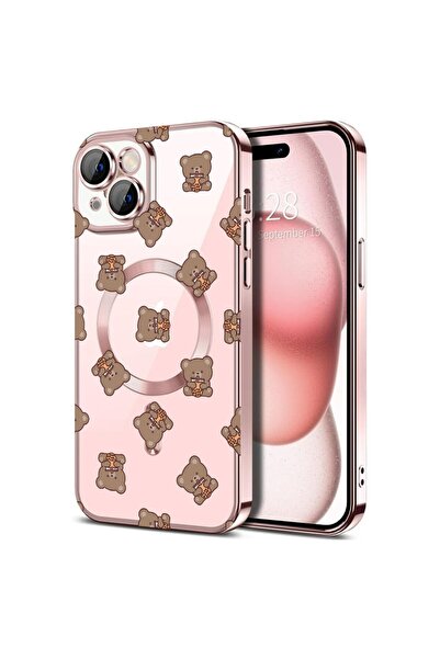 bestcase Husa Luxury MagSafe, Compatibilă cu Apple iPhone 14, Model cu ursule...