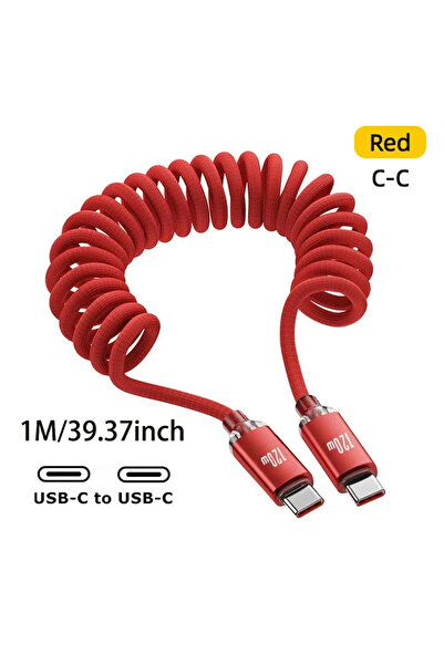 Choice5 كابل شحن سريع قابل للسحب من النوع C إلى C بطول 1 متر وقوة 120 واط للس...