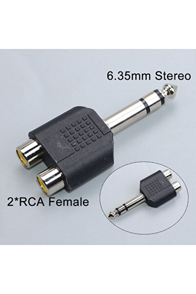 Choice12 6.35Stereo to 2RCA F 2PCS 3.5mm Audio Stereo To RCA Female Jack 6.35...