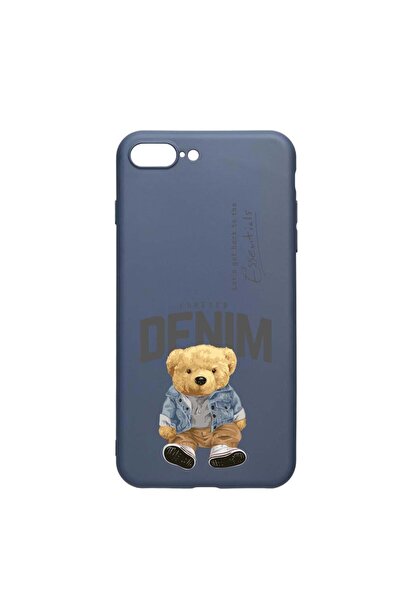 bestcase Husa Silicon, Compatibila Cu Apple iPhone 8 Plus / 7 Plus, Denim Sty...