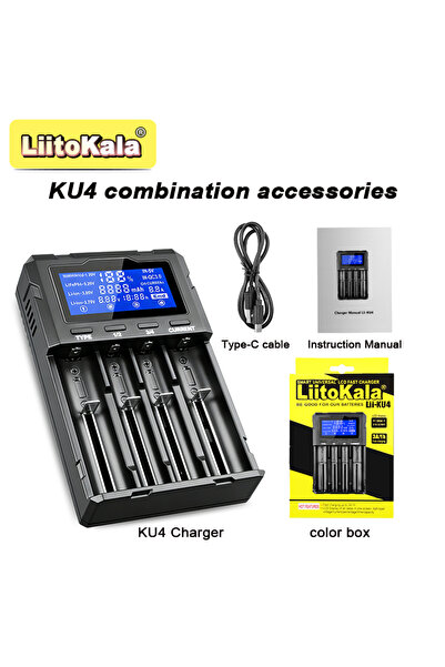 Choice شاحن بطارية LiitoKala Lii-KU4 (USB)، شحن سريع QC3.0، شاشة LCD، لبطاريا...