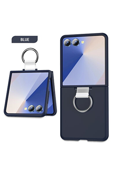 Choice7 Galaxy Z Flip7 Navy Blue Shockproof Armor With Ring Holder Phone Case...