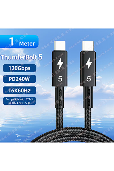 Choice كابل من النوع C إلى النوع C بطول 1 متر، يدعم Thunderbolt 5، بسرعة نقل ...