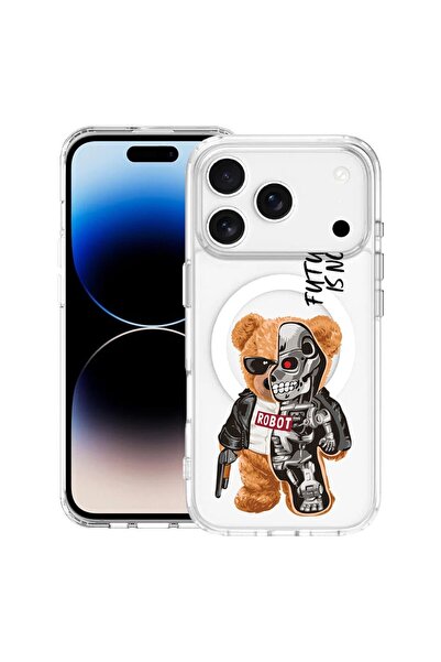bestcase Θήκη για Apple iPhone 17 Pro με Σχέδιο Μισό Ρομπότ Μισό Αρκουδάκι, Α...