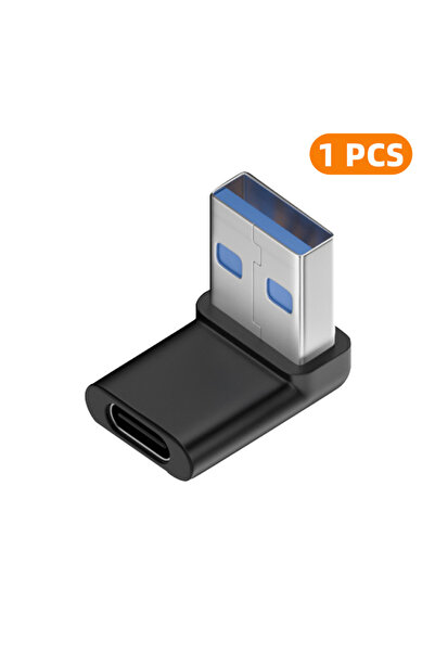 Choice14 محول USB 3.0 بزاوية 90 درجة من النوع C أنثى إلى USB-A ذكر، سرعة نقل ...