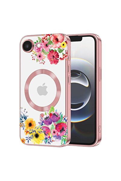 bestcase Husa Luxury MagSafe, Compatibila Apple iPhone 16e, Flowers, Ultra-So...