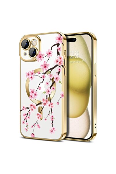 bestcase Πολυτελής Θήκη MagSafe, Συμβατή με Apple iPhone 15, Άνθη Κερασιάς - ...