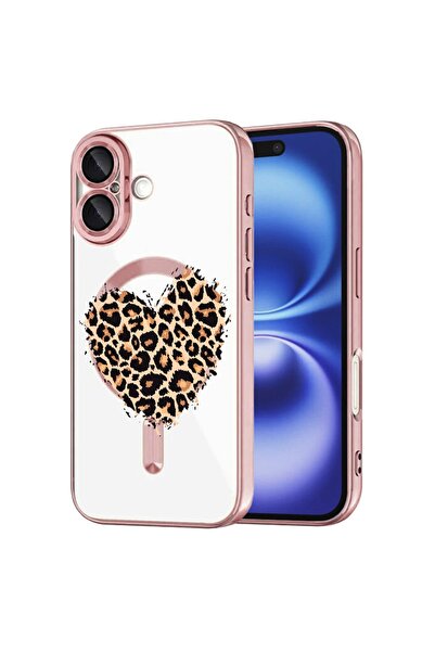 bestcase Πολυτελής Θήκη MagSafe, Συμβατή με Apple iPhone 16 Plus, Καρδιά Λεοπ...