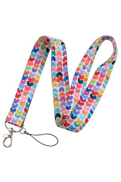 Choice14 Polyester Fiber 7 Heart Lanyard Simple Style Neck Strap for Key ID C...