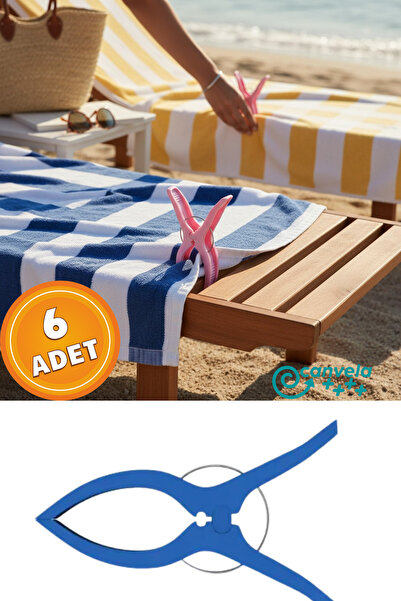 CANVELA 6 Adet XXL Büyük Boy Şezlong Plaj Havlu Mandalı Halı Asma Battaniye v...