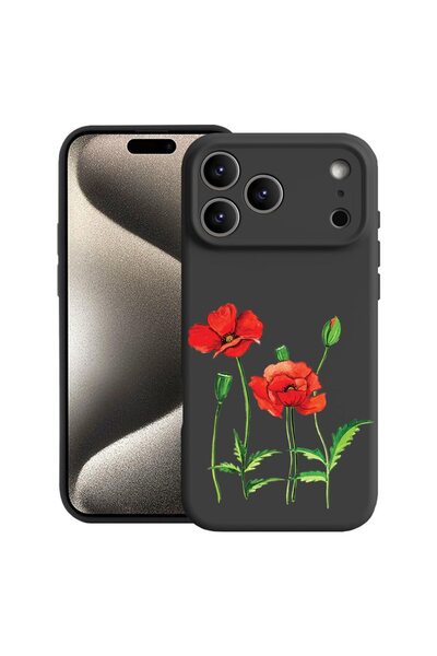 bestcase Husă pentru Apple iPhone 17 Pro cu Design Red Poppy, Silicon Premium...
