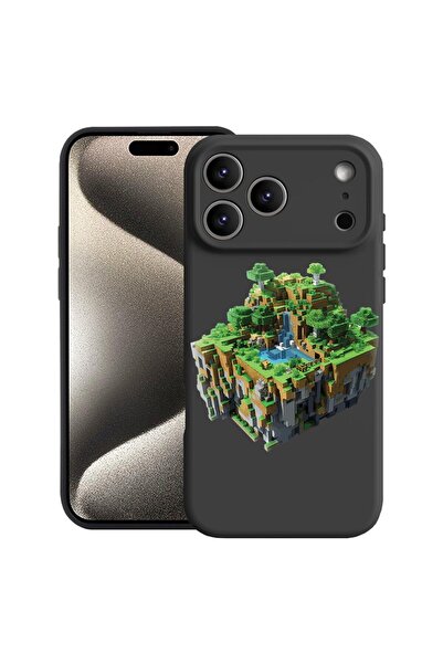bestcase Husă pentru Apple iPhone 17 Pro cu Design Minecraft World, Silicon P...