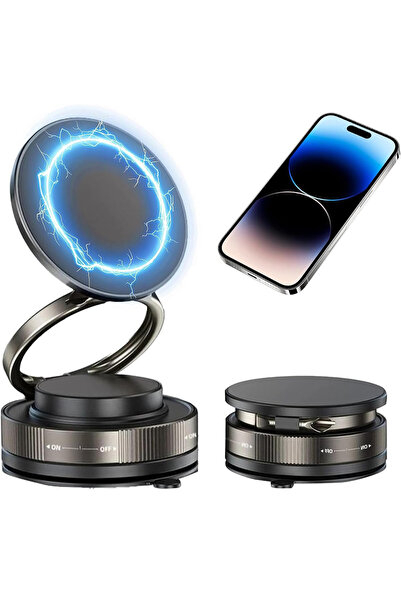Choice black 360° Vacuum Magnetic Phone Holder,Hands-Free Foldable Suction Ma...