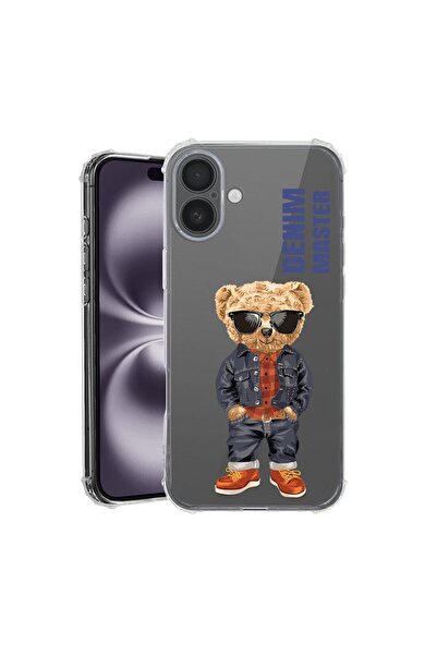 bestcase Husă pentru Apple iPhone 17 cu Design Denim Master - Ursuleț de pluș...