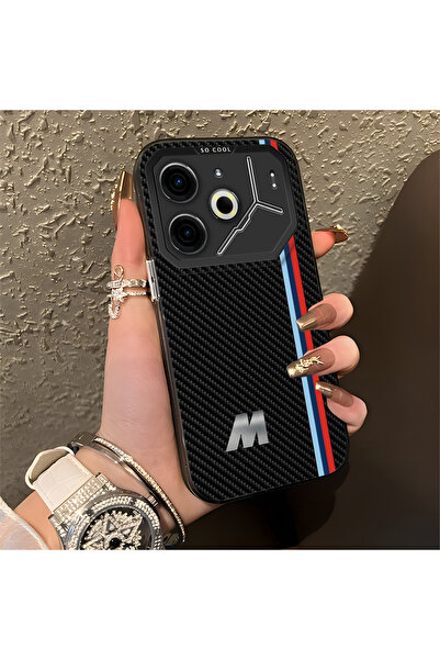 Hontinga Tecno Pova 6 Pro Uyumlu Silikon Kenar Sert Arka Anti Düşme Telefon K...