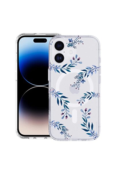bestcase Husa pentru Apple iPhone 17 cu Design Blue Flowers, Mag Anti Shock T...