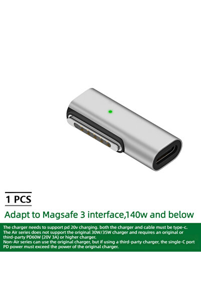 Choice6 محول مغناطيسي متوافق مع magsafe3 بمنفذ Type-C أنثى إلى magsafe 3 للحا...