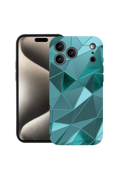 bestcase Husă pentru Apple iPhone 17 Pro cu Design Green Mosaic, Silicon Prem...