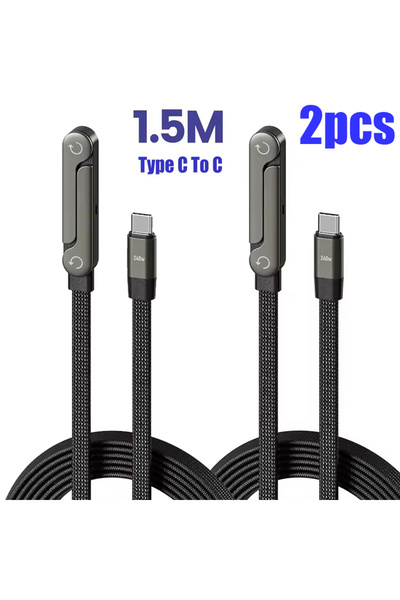 Choice كابل 2 في 1 بطول 1.5 متر، PD240W، من النوع C إلى النوع C، للشحن السريع...