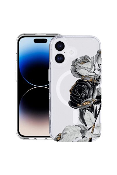bestcase Husă pentru Apple iPhone 17 cu Design Black Rose, Mag Anti Shock TPU...