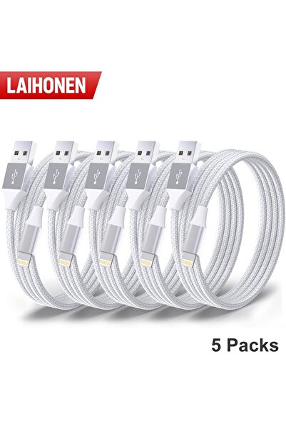 choice2 كابلات شحن آيفون LAIHONEN معتمدة من MFi، سريعة الشحن، بيضاء اللون، مج...