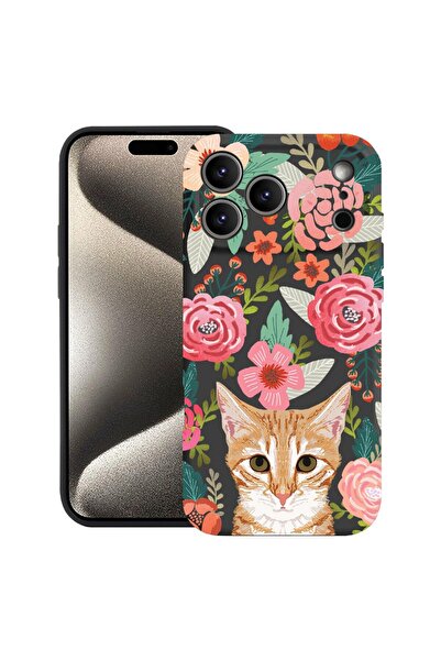 bestcase Husă pentru Apple iPhone 17 Pro Max cu design Pisică și Flori, Silic...