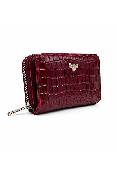 UCCELLO Women's Crocodile Patterned Zipper Wallet – Stylish and Convenient Wa...