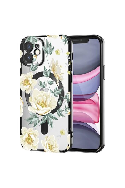 bestcase Πολυτελής Θήκη MagSafe, Συμβατή με Apple iPhone 12, Φλοράλ Σχέδιο με...