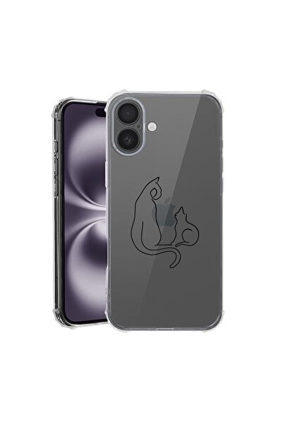 bestcase Θήκη για Apple iPhone 16 Plus, Αντικραδασμική 1.5MM, Αφηρημένη Γάτα,...