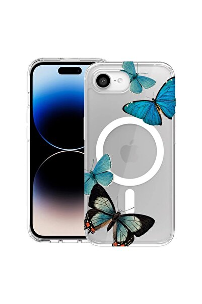 bestcase Θήκη για Apple iPhone 16e με Σχέδιο Όμορφες Μπλε Πεταλούδες, Αντικρα...