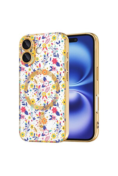 bestcase Πολυτελής Θήκη MagSafe, Συμβατή με Apple iPhone 16, Χαρούμενα Λουλού...