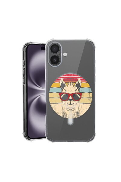bestcase Husa pentru Apple iPhone 16, MagSafe Anti Shock, Oldschool LLama, Pr...