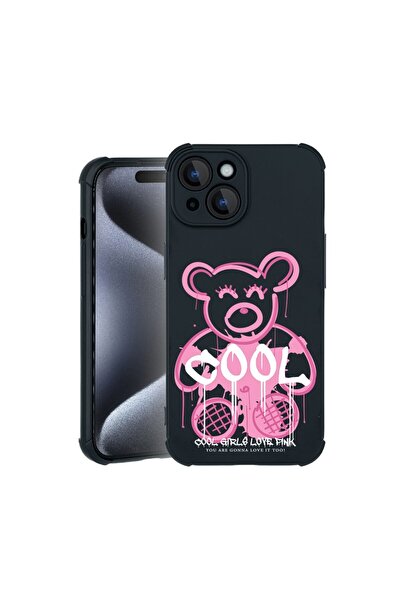 bestcase Θήκη TPU Pro Shock συμβατή με Apple iPhone 15, με χαριτωμένο ροζ σχέ...