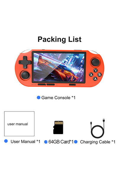 Choice وحدة تحكم ألعاب محمولة باليد من Orange GAMINJA بشاشة عرض IPS عالية الد...