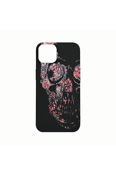 bestcase Силиконов калъф, съвместим с Apple iPhone 14, с дизайн на череп, уст...