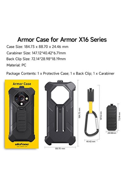 Choice Black For Ulefone Armor X16 / X16 Pro Ulefone Back Clip Phone Case wit...