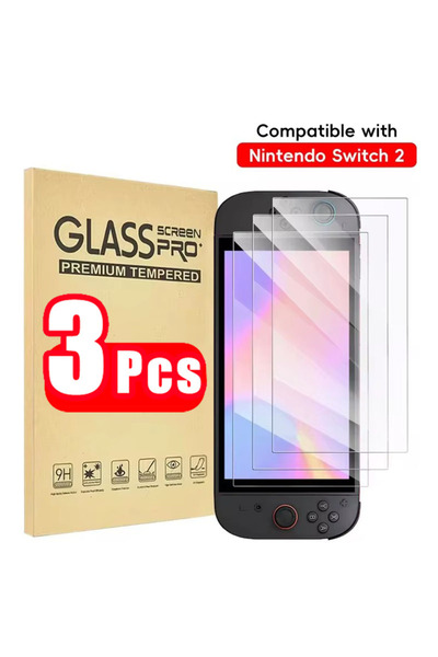 Choice واقي شاشة زجاجي مقوى عالي الدقة لجهاز سويتش 2 - 3 قطع