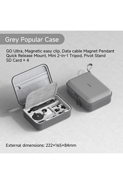 Choice3 Large Grey Hagibis Carrying Case for Insta 360 GO Ultra Large Portabl...