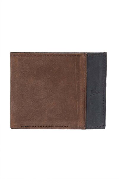 Tudors Ανδρικό πορτοφόλι καφέ από γνήσιο δέρμα